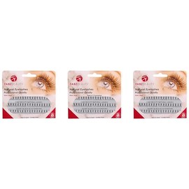 Individual False Eyelashes Flare Cluster Lash Extensions Knotted Lashes (Pack of 3 - Short 8mm)
