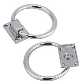 Pull Rings for Door Handle, Chair Back Pulls Cabinet Drop Pull Handle Rings Modern Wooden Door Knocker 111x56x38MM, Shiny Silver