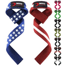 DMoose Fitness Wrist Straps for Weightlifting, Perfect for Gym Workouts, Deadlifts, and Powerlifting, Padded Lifting Straps Gym for Men & Women, Durable & Comfortable Deadlift Strap with Silicone Grip