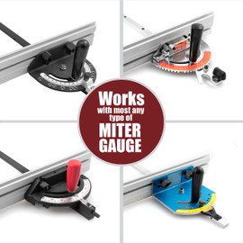 Fulton Universal Aluminum Miter Gauge Fence with an Aluminum Flip Stop 17” Left Reading Tape 17” Right Reading Tape