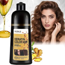 Blonde Brown Hair Dye Shampoo 3-in-1 Benefits Hairdye, Keratin & Natural Ingredients - Long Lasting Brown hair color shampoo Gray Coverage, , No Skin Stain - Ammonia Free 500ML - Color: Light Brown