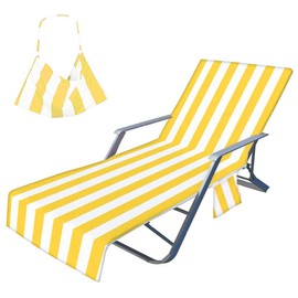 FANSU Protective Cover for Garden Lounger, Terry Towel for Sun Lounger, Microfibre Quick-Drying Beach Towel with 2 Pockets, Beach Towel for Swimming Pools, Beaches, Garden Hotels (75 x 210 cm)