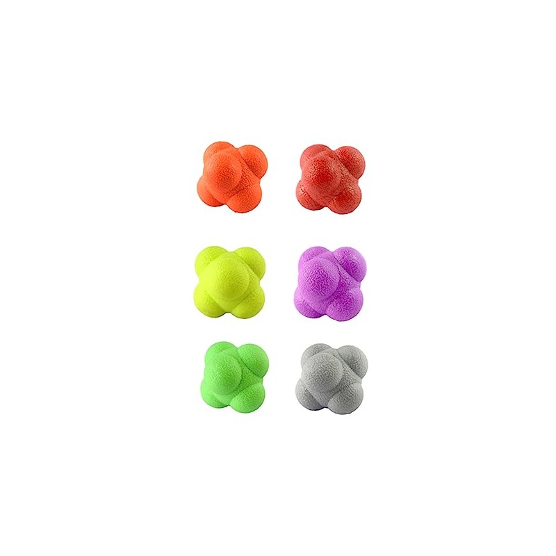 CHUANGOU 6 Pieces Training Ball, Hex Bounce Reaction Ball Portable