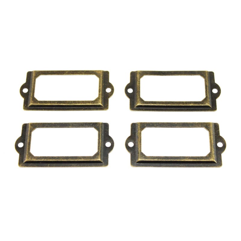 Olive-G 10 Pack Antique Retro Name Plate Bronze