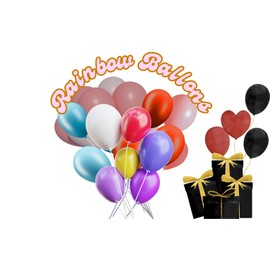 100 Pack 12-Inch Multicoloured Balloons, Rainbow and Assorted Colors Latex Balloons for Birthday Party, Wedding, Baby Shower, Christmas, and Event Decorations