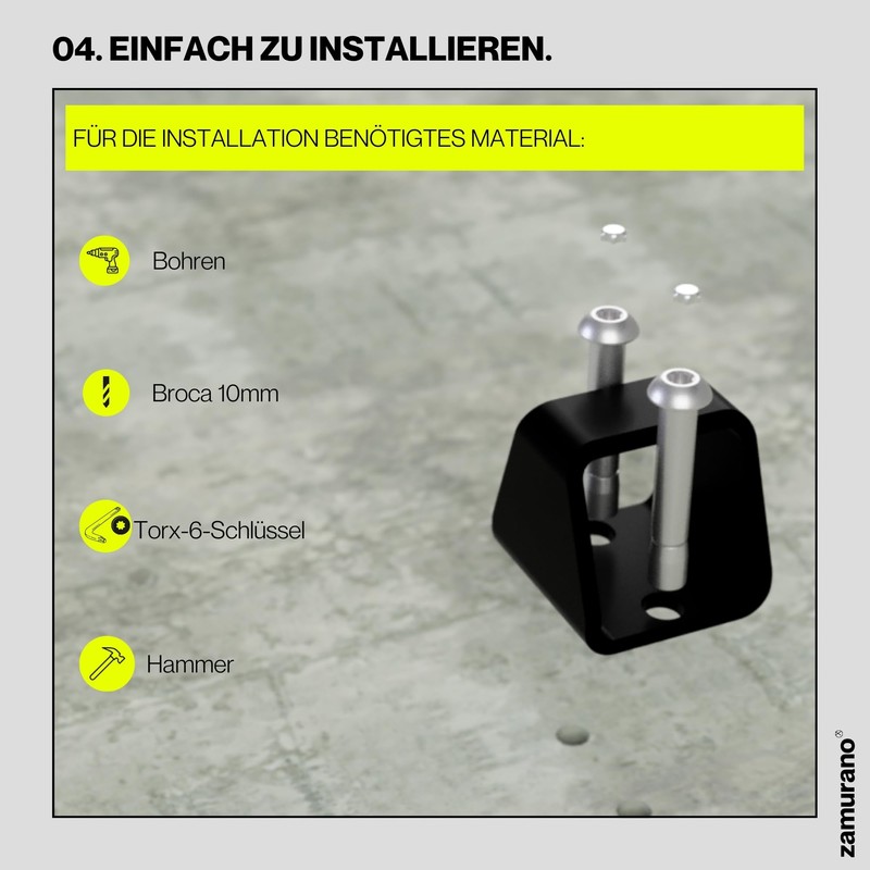 zamurano. High Security Anti-Theft Chain Anchor Ideal for Motorcycles and