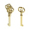 VIDABTE KYF2 KY7-2 Grandfather Clock Door Key,Solid Brass Skeleton Key