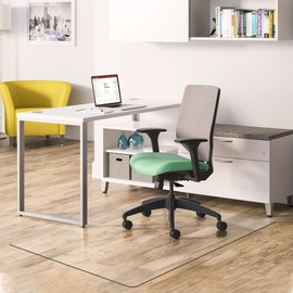 100pointONE Crystal Clear Office Chair Mat for Hardwood Floor, 1/8" Thick 55" x 35" Floor Mat for Office Chair, Heavy Duty Desk Chair Mat for Hard Wood