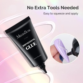 MelodySusie Nail Rhinestone Glue, Gel Nail Glue for Rhinestones for 3D Design Strong Adhesive Nail Gem Glue (1.06 Oz Rhinestone Glue)