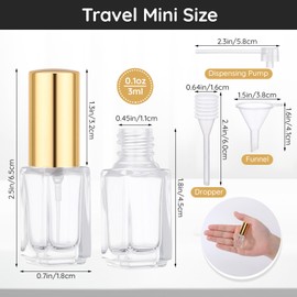 Segbeauty 20pcs 0.1oz Mini Perfume Bottle Travel, Glass Perfume Atomizer Travel Cologne Sprayer, 3ml Cologne Refillable Spray Bottle with Refill kit, Bulk Fine Mist Small Atomizer Sprayer with Pump