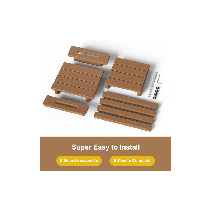 HIPS Shower Benches for Inside Shower, Shower Stool with Space-Efficient