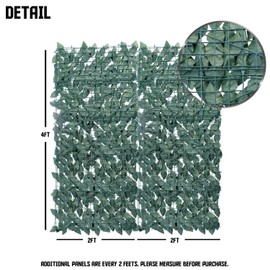 TANG 6'x14' FT Artificial Faux Dark Deeper Laurel Privacy Fence Screen Leaf Vine Decoration Panel