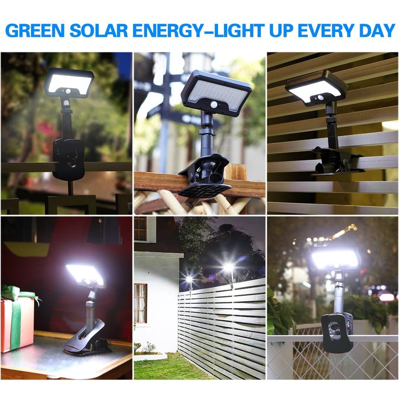 Ultra-Bright Clip-On Solar Motion Lights – 92 LEDs 600LM 6000K