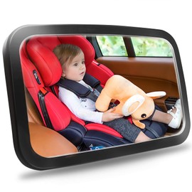 Espejo para Bebe Auto,Espejo Retrovisor Bebe de 360 Grados Giratorio,Visión Clara y Amplia,Encuadernación de Cinturón Resistente, Monitoreo de Seguridad Niños para Asiento Trasero