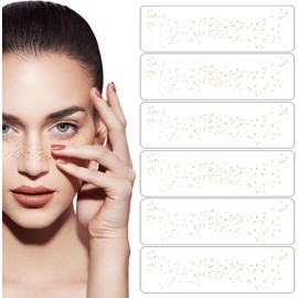 WADY Pecas Metalicas, Brillo facial para mujer, Brillos Para La Cara De Larga Duración Resistente Al Agua Sudor Brillo Facial Para Mujer Pegatinas De Tatuaje Con Manchas Faciales Doradas Y Plateadas