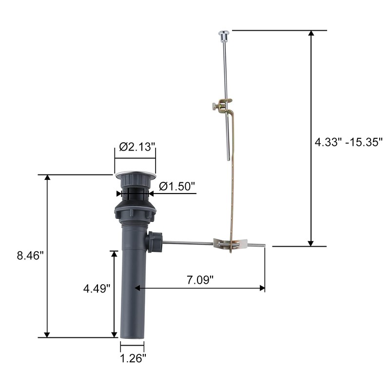 Bathroom Sink Drain with Lift Rod, ARCORA Sink Drain with