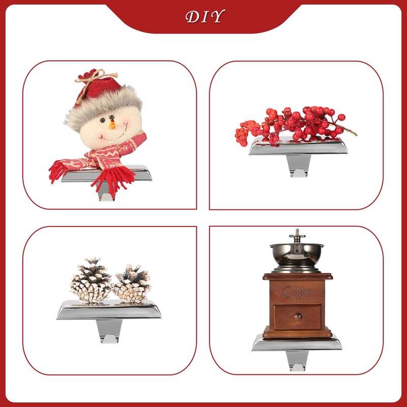 Sunshane Christmas Stocking Holders Mantel Stocking Hanger Hooks Fireplace Mantle