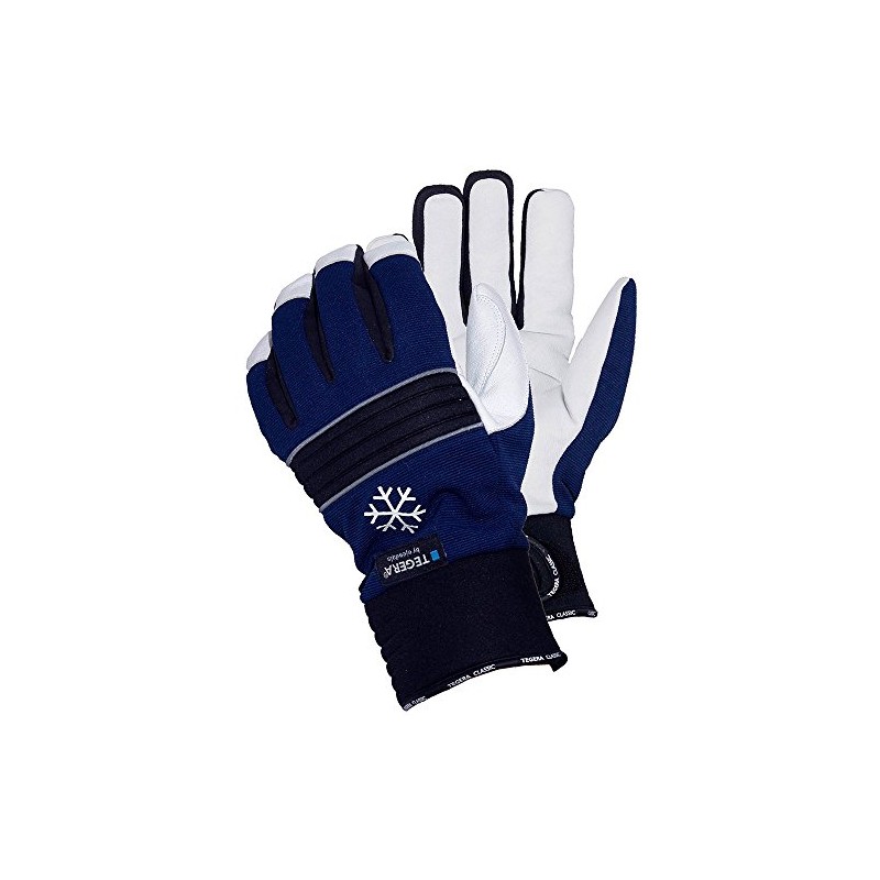 Ejendals 297-8 Size 8 "Tegera 297" Leather Glove - Black/Blue/White