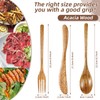 Geiserailie 24 Pcs Wooden Utensils for Eating Set Wooden Spoon