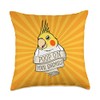 Parrot Poop On Your Enemies I Lutino Cockatiel Throw Pillow