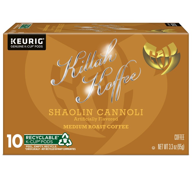 Killah Koffee Shaolin Cannoli, Keurig Single-Serve K-Cup Pods, Flavored Coffee,