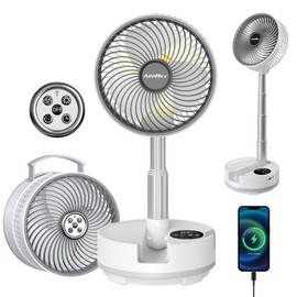 AddAcc 20000mAh Battery Operated Fan, Rechargeable Portable Fan, 112H Run, 9 Speeds Oscillating with Remote, Battery Powered with Timer & Light for Travel Cruise Essentials RV Outdoor Power Outage