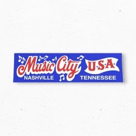 Two Bit Press Music City Nashville TENNESSEE Bumper Sticker - Tourism USA Vintage Style 80s