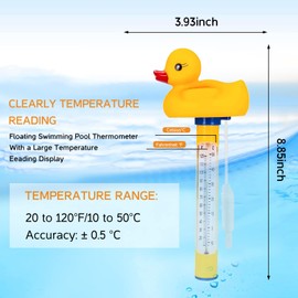 Floating Pool Thermometer, Floating Pool Thermometer, Water Temperature Thermometer, Swimming Pool Thermometer with Cord, for Indoor and Outdoor Pools, Aquariums, Fish Ponds (A)