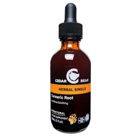 Cedar Bear Turmeric Root (Curcuma Longa) Liquid Herbal Supplement That Supports Healthy Cellular Activity, and Stimulates Immune Function 2 Fl Oz
