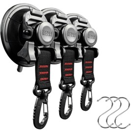 Roseddy JP-XP-3-NEW Suction Cup Hook, Strong Car Side Tarp, Suction Cup Hook, Diameter 3.5 inches (9 cm), Load Capacity: 66.1 lbs (30 kg), For Camping, Tarp, Suction Cup Hook, Strong Suction Cup, For