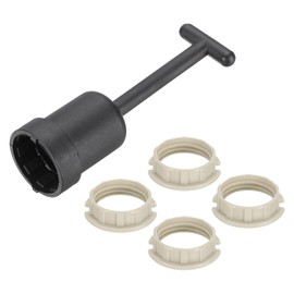 PATIKIL G9 Light Socket Rings Kit, Lamp Shade Holder Adapter 4 Plastic Ring Replacement with Removal Tool for Lamp Shade Collar Ring Retaining Ring Tool, 95mm White
