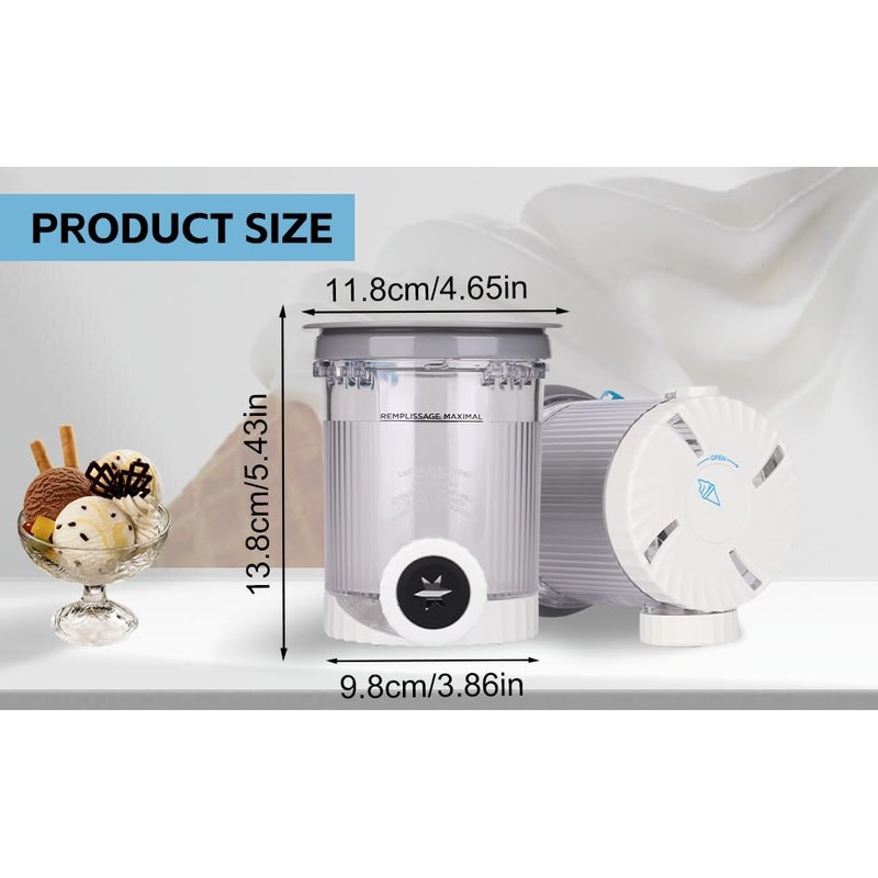 ZYROA 2-Pack Pints and Lids for Ninja CREAMi NC700 Series