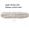 JOIKIT 1/4 Inch 164 Feet White Natural Cotton Rope, 6mm