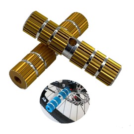 1 Pairs Bike Pedals Axle Foot Rest Pegs Anti-Slip Rear Feet Pedals for BMX Mountain Bike Bicycle Cycling (Gold)