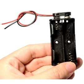 LAMPVPATH 3 Pcs 2 x 1.5V (3V) AA Battery Holder Leads with 3 Pcs 9V I Type Snap Connector Plastic Housing