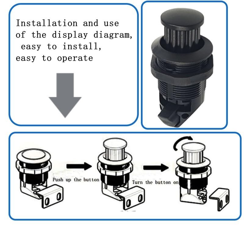 2Pcs Push Button Latch, Push to Close Latches for Perpendicular