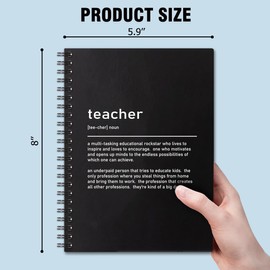 QYUVK Teacher Definition Hardcover 160 Pages Blank Spiral Notebooks, Teacher Definition,Thank You Appreciation Gifts for Teacher Leaving Away Goodbye Farewell Retirement