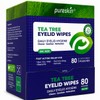 Pureskin Eyelid Wipes with Tea Tree Oil - 80 Eye