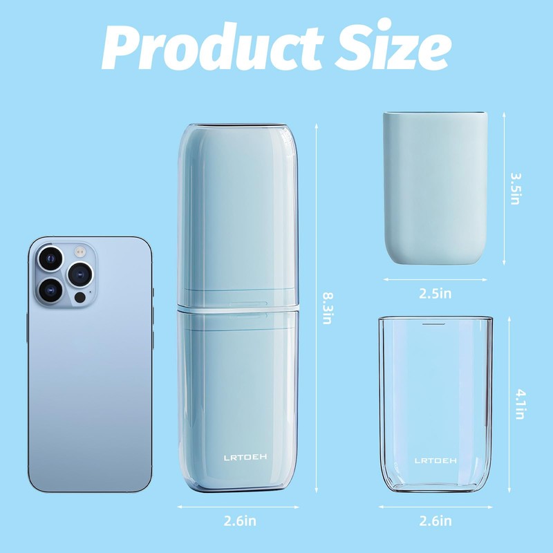 LRTOEH 4-in-1 Toothbrush Travel Cup, Portable Toothbrush Container