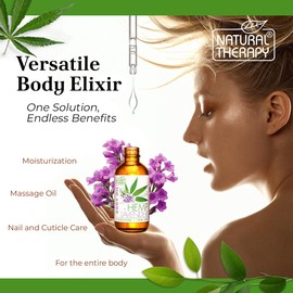 Natural Therapy Hemp & Lavender Body Oil – Moisturizing Body Oil – Hydrate & Soften Skin – Increase Skin Elasticity and Provide Anti-Aging Support (4 Fl.Oz)