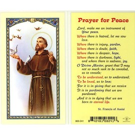WJ Hirten E24-313 Prayer for Peace, Clear Holy Cards