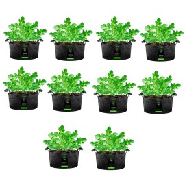 VIVOSUN 10 Pack 100 Gallon Grow Bag Fabric Pot w/ Handles for Growing Plants