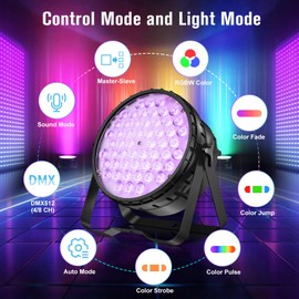 BETOPPER Stage Lights 54x4W Strobe Light RGBW 4-in-1 DMX 4/8 dj Lights for Parties Professional Disco Backdrop Par Lights for Photography Video Wedding Yard Home Decor Christmas Lights