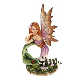 Vogler Fairy Foglia Leaning on Leaf with Curling Stockings on 18 cm Figure Fairy Fantasy Fairy Elf