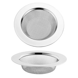 2 Pieces 7.5 cm Drain Strainer Shower Hair Strainer Kitchen Stainless Steel Sink Strainer Drain Grille Prevent Clogging, Outer Diameter: 7.5 cm, Inner Diameter: 4.5 cm, Depth: 1.3 cm