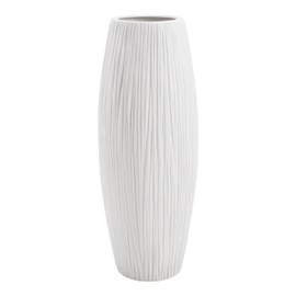 D'vine Dev 11 Inch White Ceramic Flower Vase, Waterfall Textured Vase for Home Decor, VS-WF-A-2