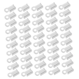 Operitacx 500pcs Ribbon Clamp End Clamp Cord Jewelry Making Tools Strong and Easy to Install for DIY Craft Bracelet Crimp Necklaces Cord Ends Leather Crimp Suitable for DIY Projects