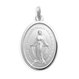 Miraculous Madonna Immaculata Milagrosa Medal Pendant 925 Sterling Silver Choice of Sizes, Sterling Silver