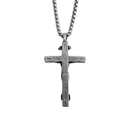 BGCOPPER Sterling Silver Crucifix Pendant Necklace for Men Women, Jesus Cross Necklace for Boy Christmas Gift