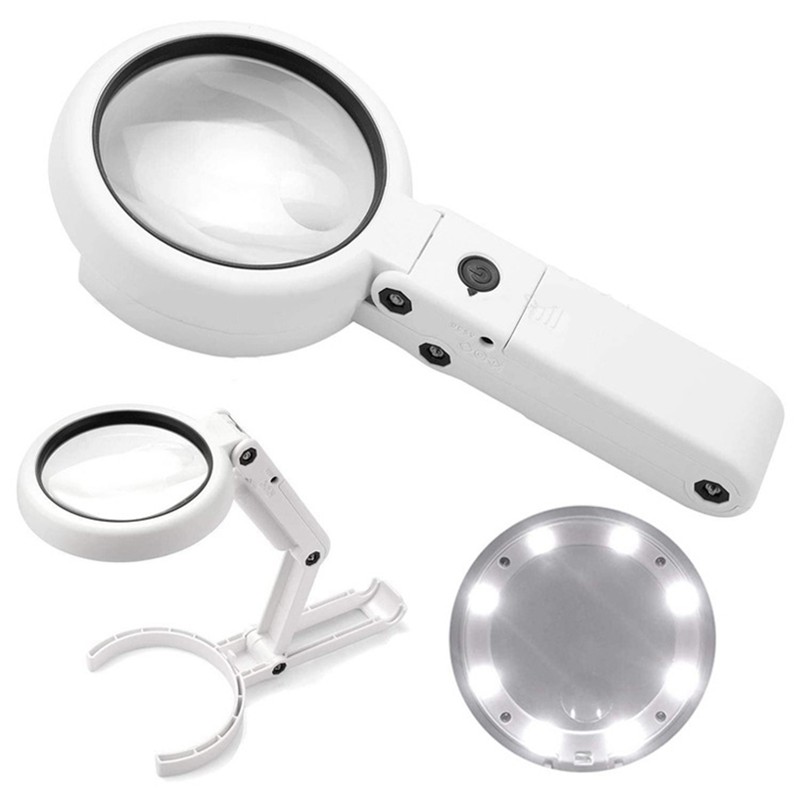 Magnifying Glass LED 5X 11X Magnification Magnifier Lens Adjustable for